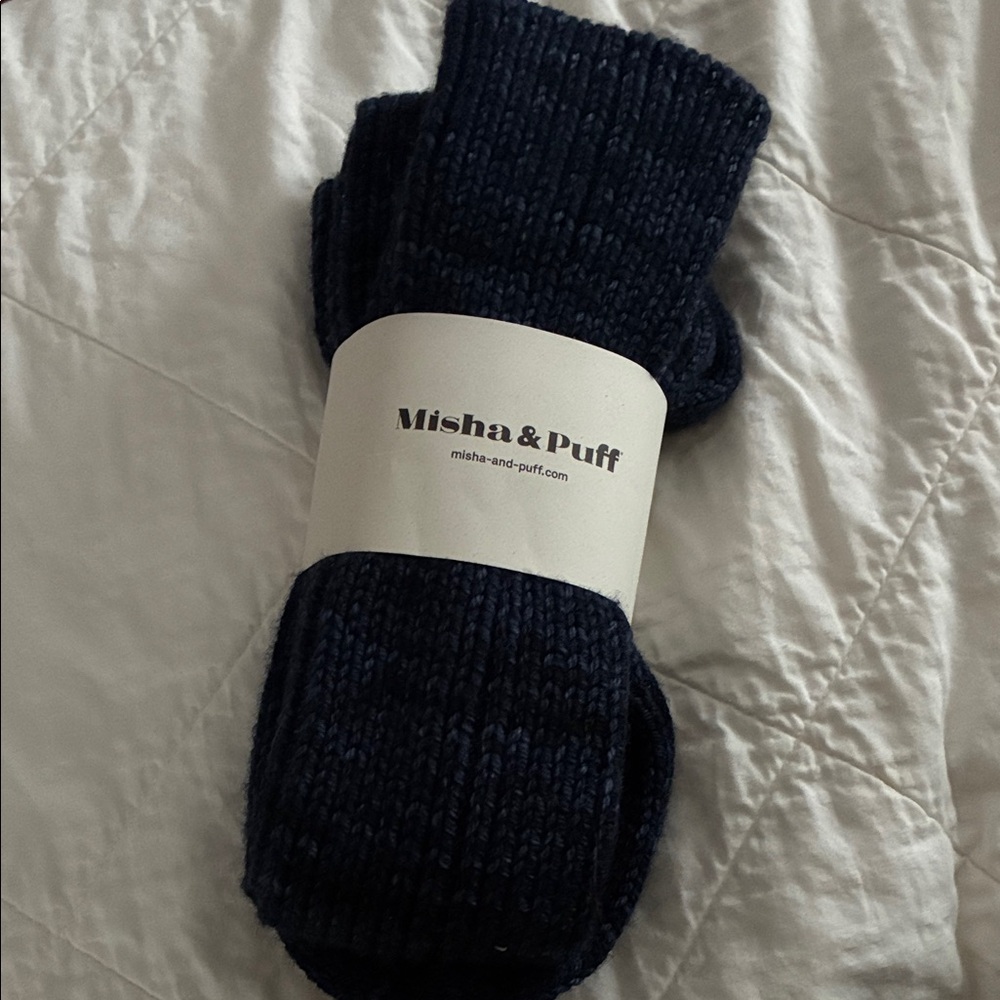 Misha And Puff Dark Blue Wool Socks